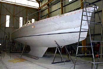 Hull  filled, faired and painted