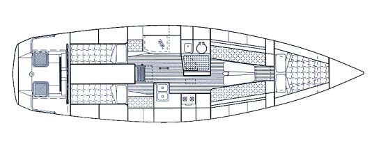 Radford 12.2 cruising/racing yacht - accommodation (22k)