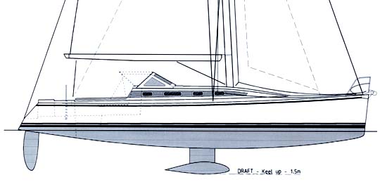 Radford 12.2m cruisin/racingyacht - lift keel (21k)